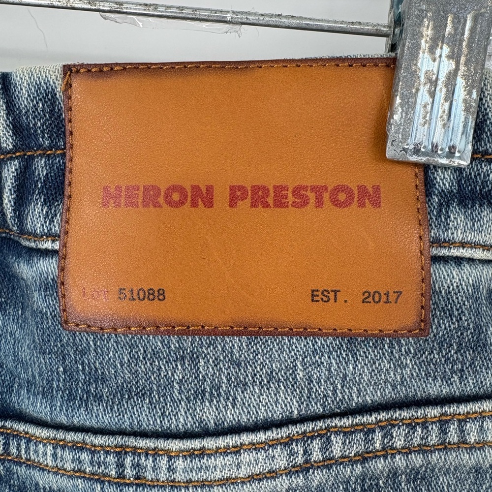 HERON PRESTON Elastic Band Jeans Ex-Ray Washed Indigo Size 32 - Picture 10 of 13